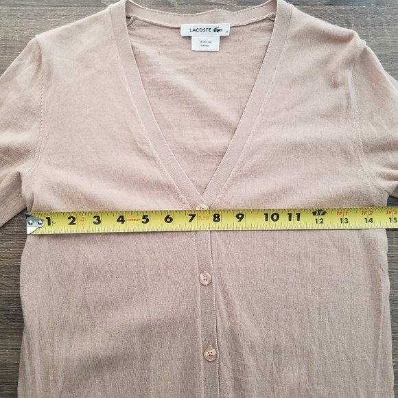 Lacoste Button Down Cardigan with Pockets Size 36 - Picture 9 of 12